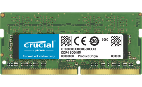 Crucial by Micron  DDR4  32GB 3200MHz SODIMM  (PC4-25600) CL22 2Rx8 1.2V (Retail)