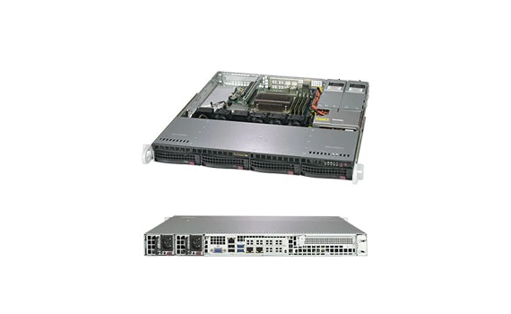 Сервер SuperMicro 1U, LGA1151v2, iC246, 4xDDR4 ECC, 4x3.5" bays, 2x1GbE, M.2, IPMI, 400W RPS (PWS-407P-1R)