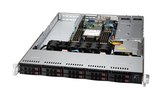 NEW Supermicro SuperServer 1U 110P-WTR no CPU(1)Scalable/TDP 270W/ no DIMM(8)/SATARAID HDD(10)SFF/3x1GbE/2xFHHL,1xLP,M2/750W