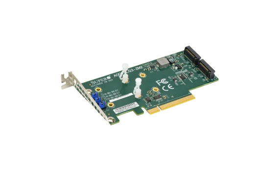 Supermicro AOC-SLG3-2M2 Low Profile PCIe Riser Card supports 2 M.2 Module
